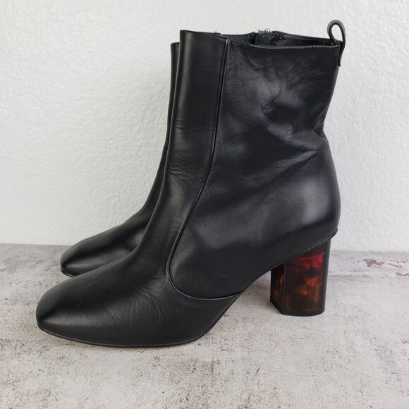 Kurt Geiger London Stride 70 Bootie Smooth Leather Black size 38 US 7.5 Heels - Picture 4 of 16